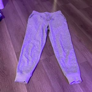 grey fila sweatpants that are super soft on the inside